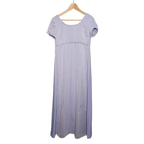 Handmade Lavender Sheer Maxi Dress Empire Waist Puff Sleeve Regency Castlecore - Picture 1 of 15